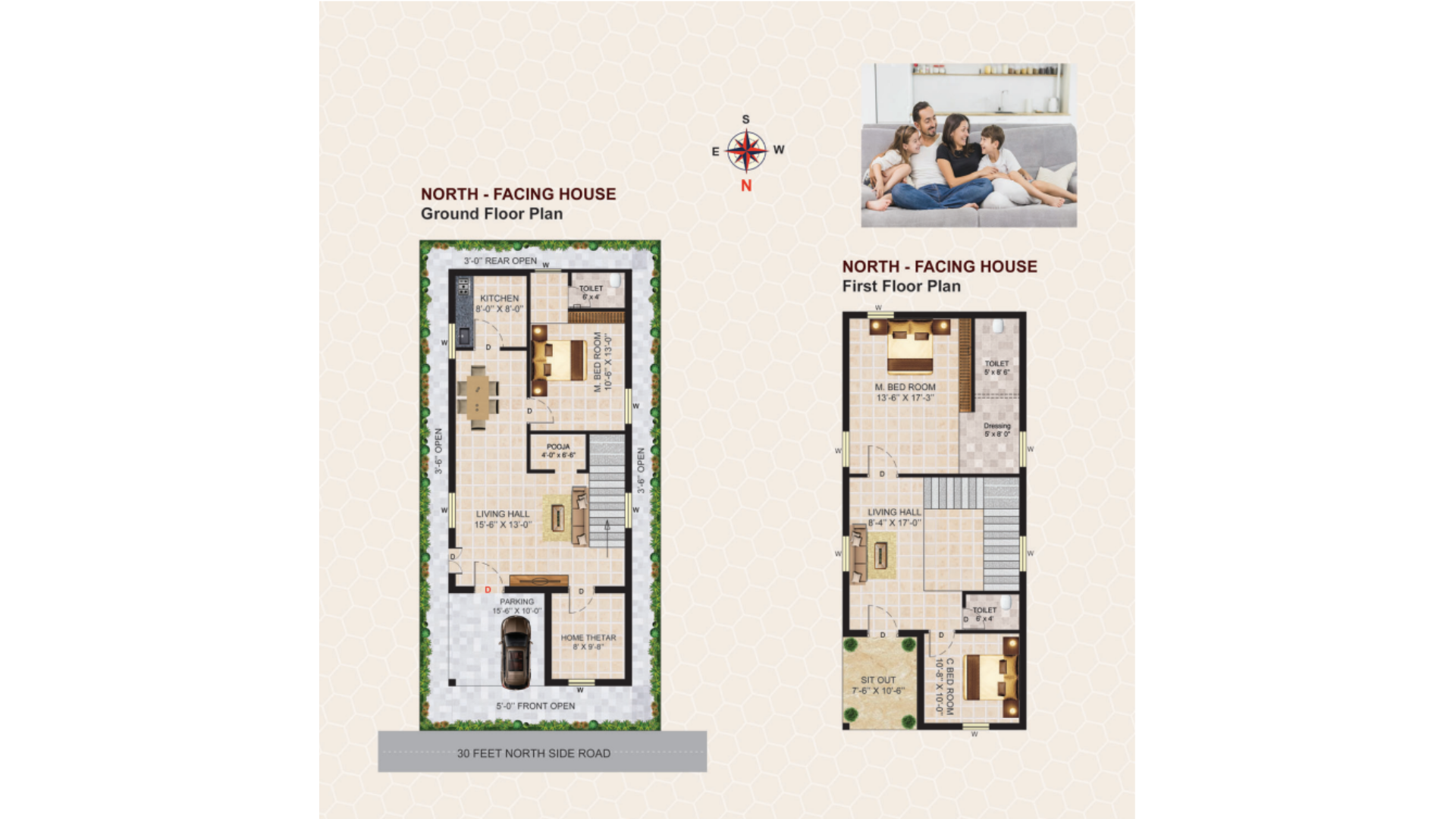 North Facing House plan